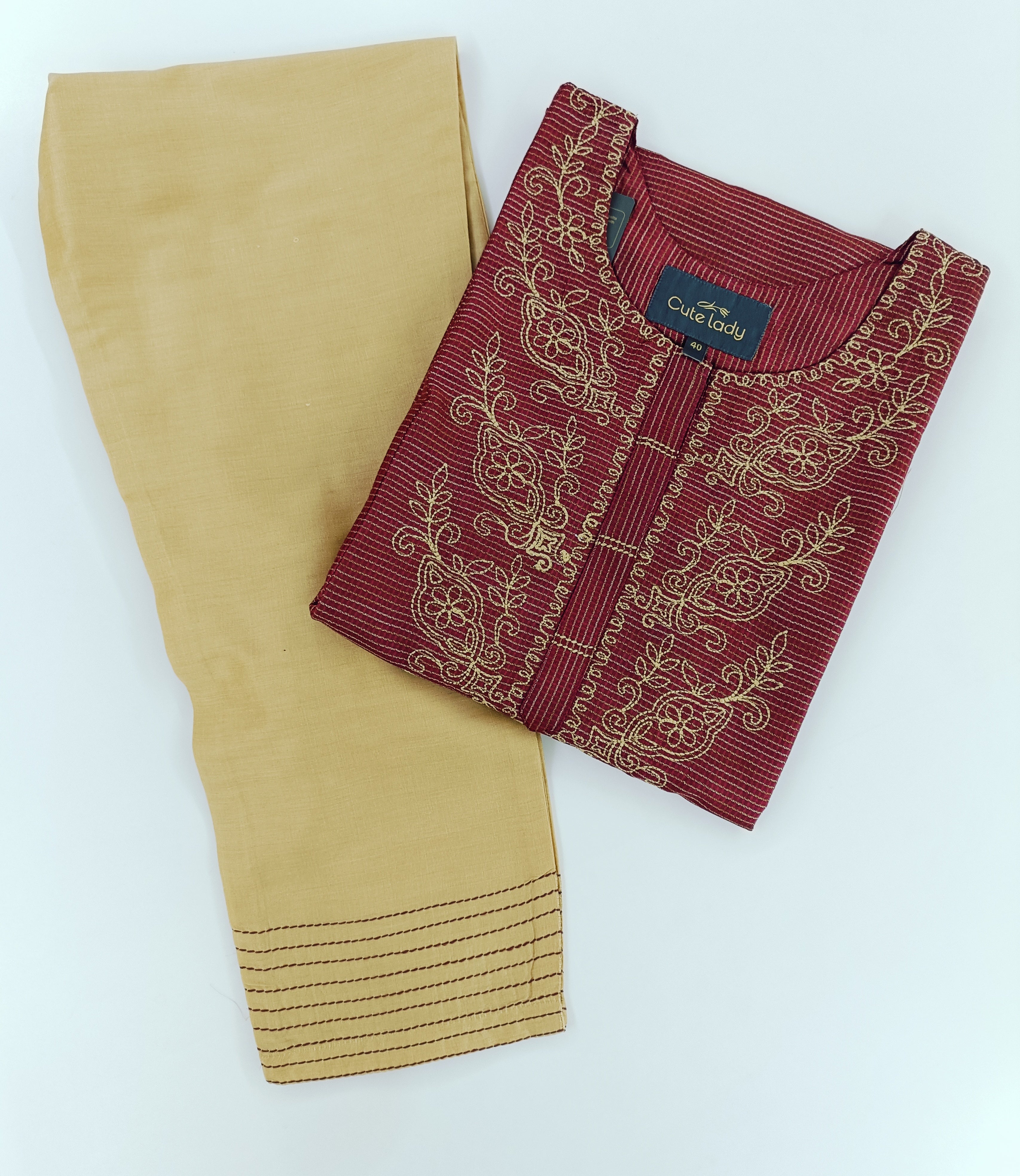 Cotton Kurties With Pant D.no. 220389  (25% discount)