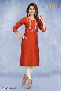 Chanderi Kurties  D.no. 220431 (25% discount)