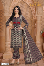 Load image into Gallery viewer, Floral Printed Cotton Suit Set with Dupatta – D.No. 5823
