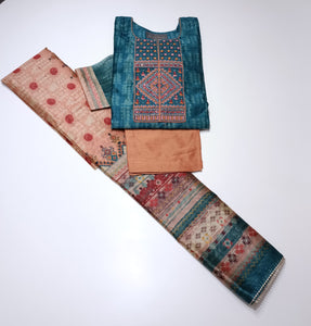 Chanderi  Embroidered Suit D.no. 3994
