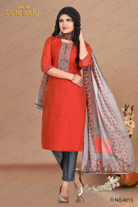 Chanderi  Embroidered Suit D.no. 4015