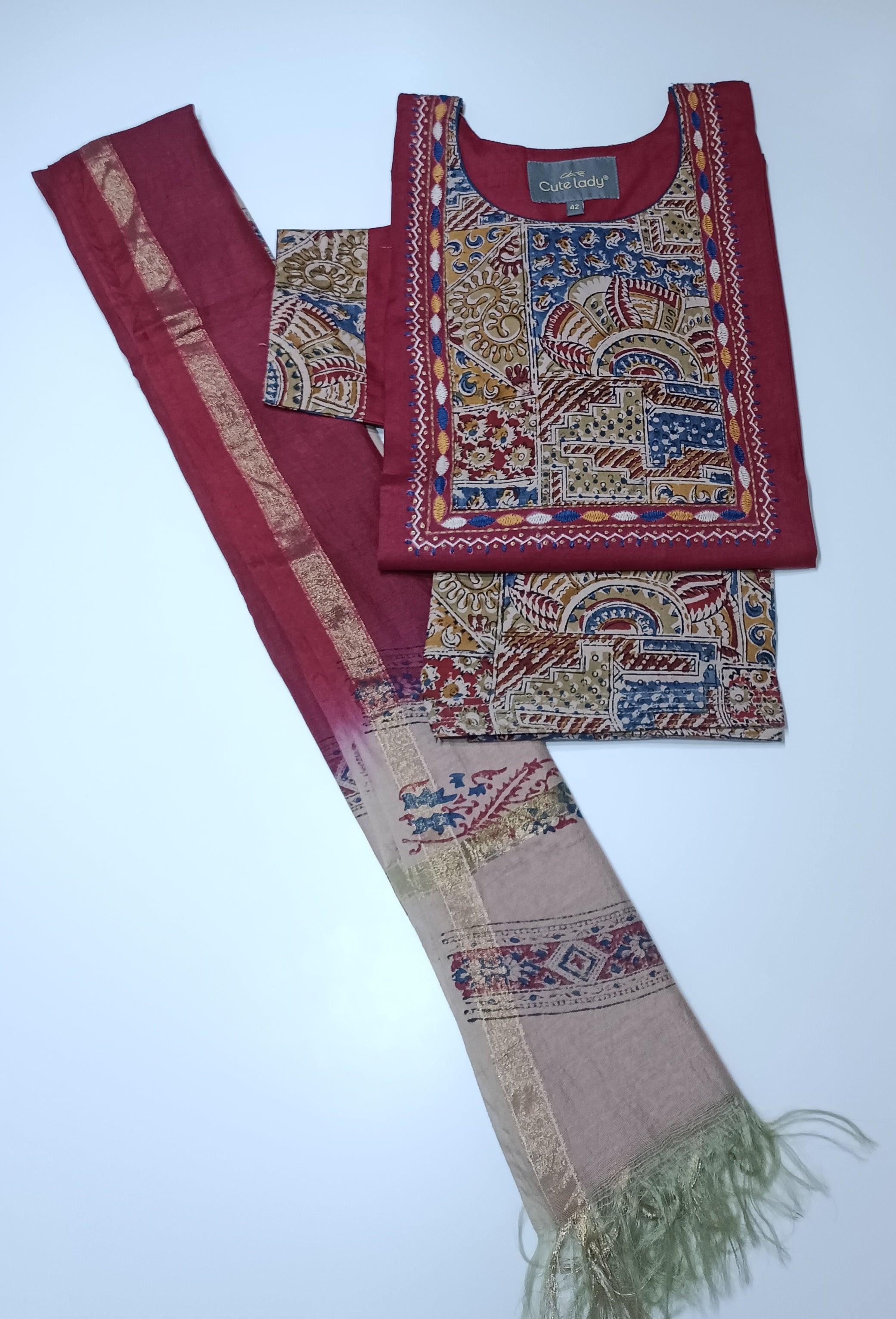 Cotton Kalamkari Embroidery D.no. 4085