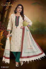 Load image into Gallery viewer, Cotton Printed  Embroidery work  D.no. 5547
