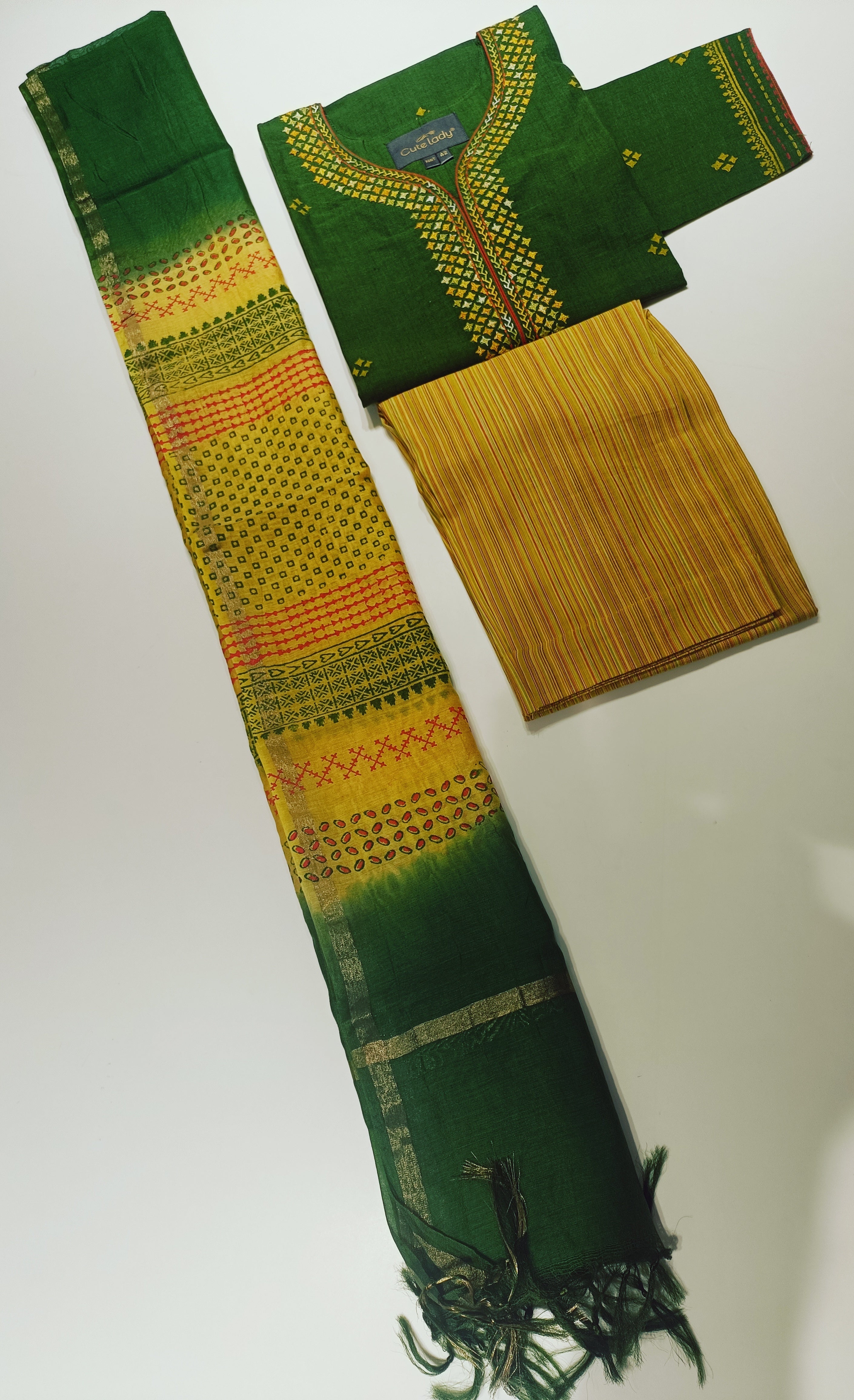 Cotton Hand Embroidery work  D.no. 5575