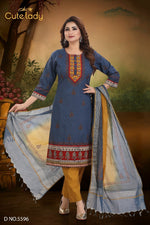 Load image into Gallery viewer, Cotton Fine Embroidery work  D.no. 5596
