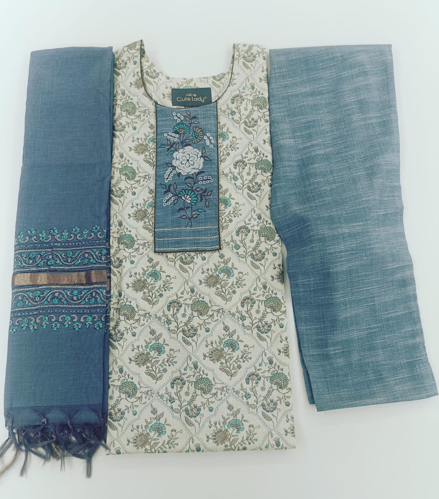 Elegant Printed Suit – D.No.5751