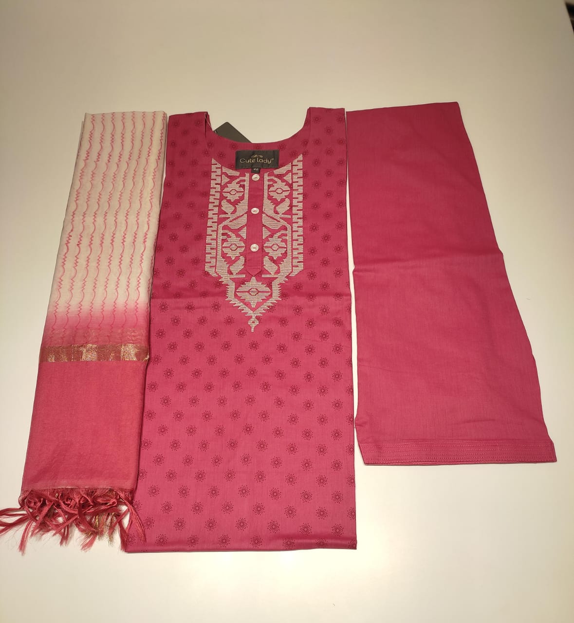 Embroidered Printed Suit - D.No.5780