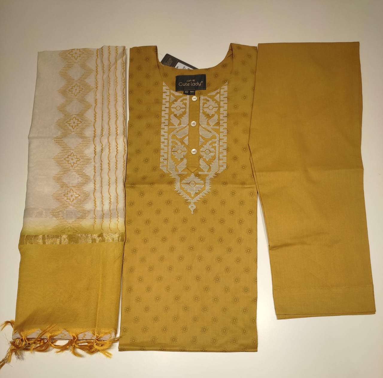 Embroidered Printed Suit - D.No.5780