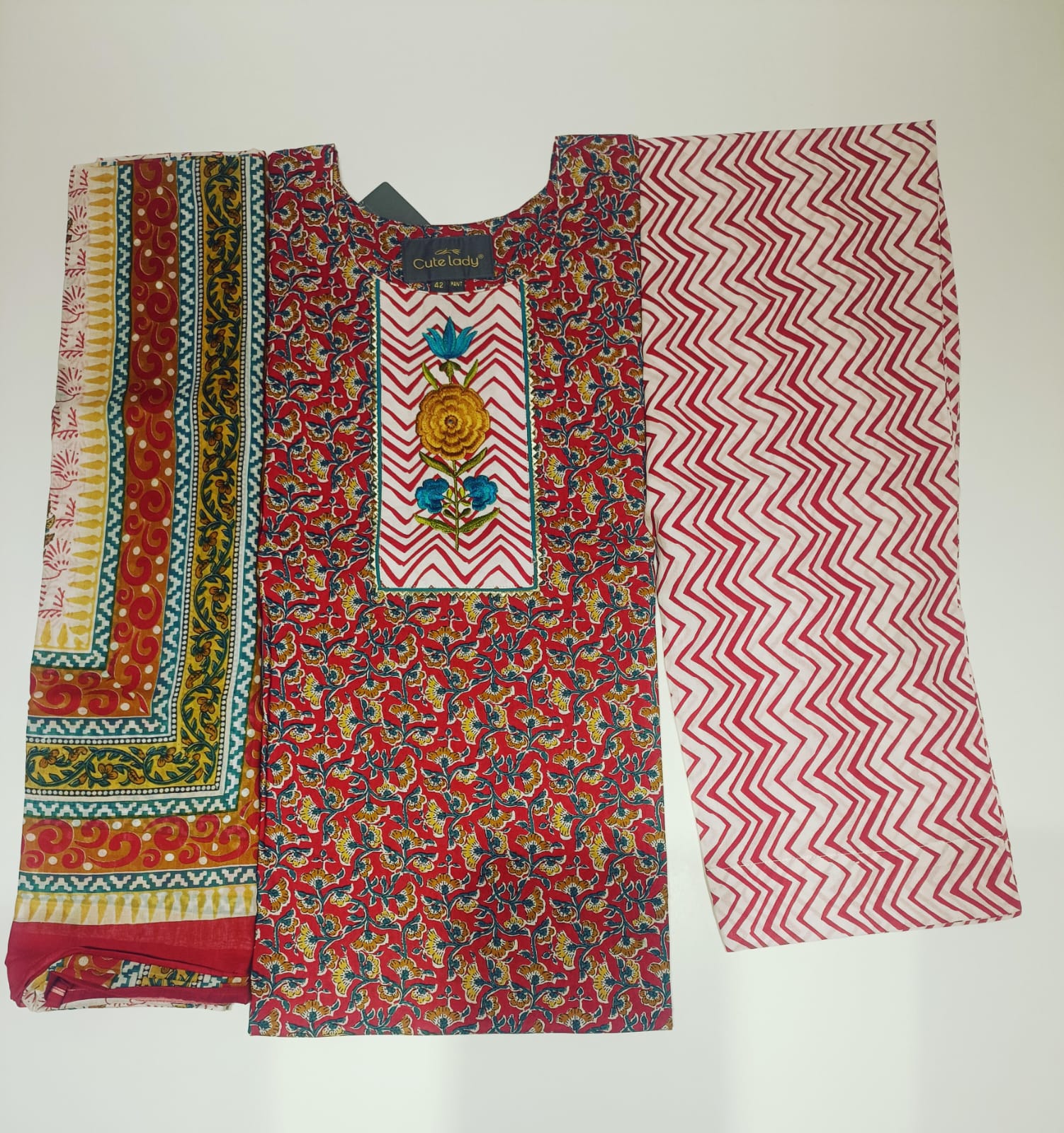 Vibrant & Multicolor Printed Suit – D.No.5791