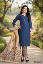 Load image into Gallery viewer, Kalamkari Bottom With Fine Cotton Top   – D.No. 5928
