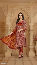Load image into Gallery viewer, Batik Printed Cotton Suit – D.No. 5830
