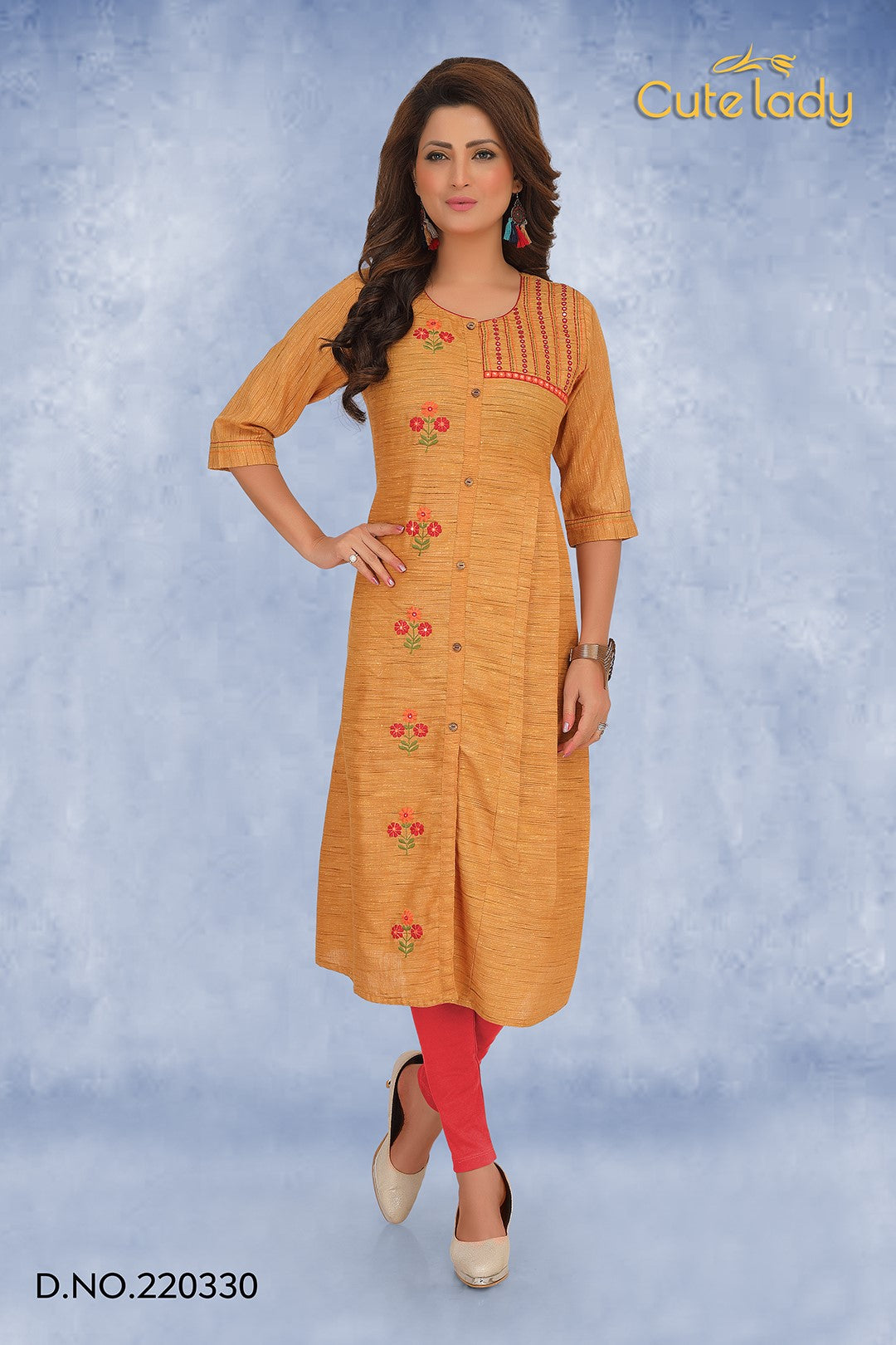 Side Cute Ladies Kurti Size M